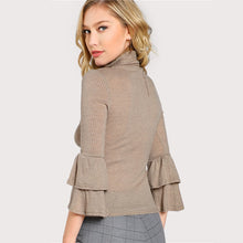 Load image into Gallery viewer, High Neck Ruffle-Sleeve Top