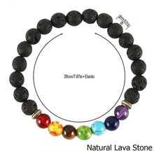 Load image into Gallery viewer, 7 Chakra Lava Stone Bracelet