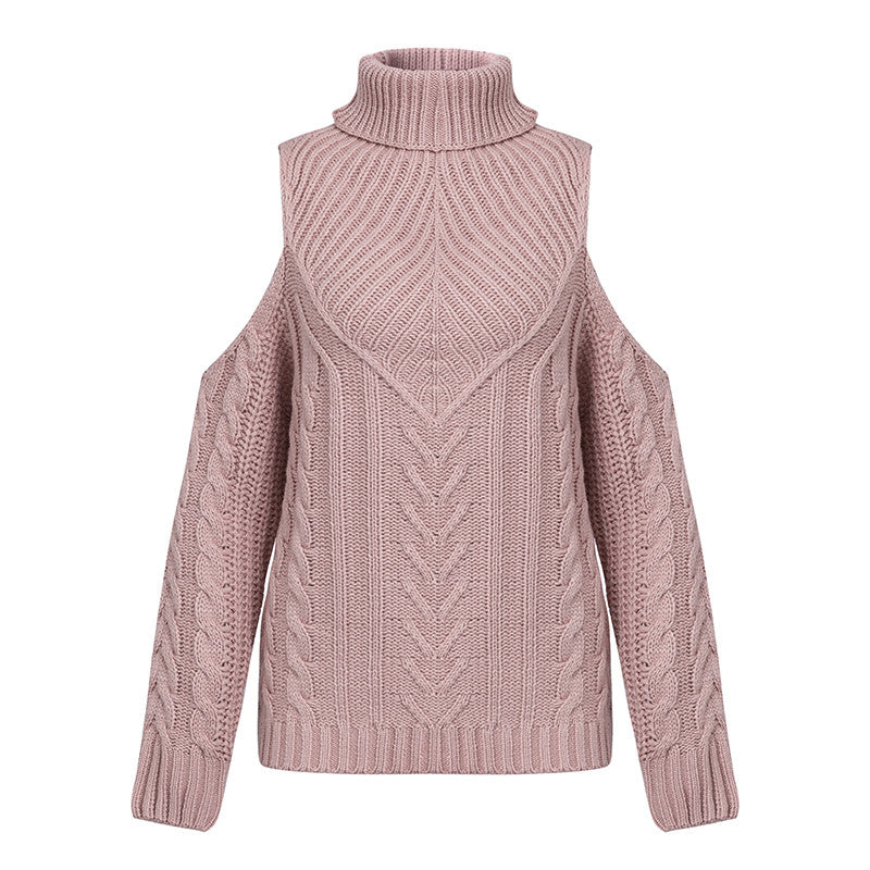 Sexy, Open-Shoulder Turtleneck