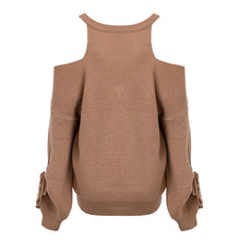 Load image into Gallery viewer, Open-Shoulder V-Neck Sweater