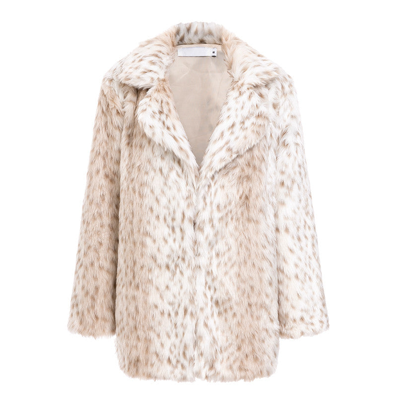 Leopard Print, Faux Fur Coat
