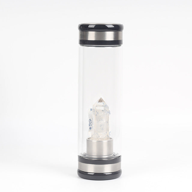 Water Bottle - Natural Quartz Crystal